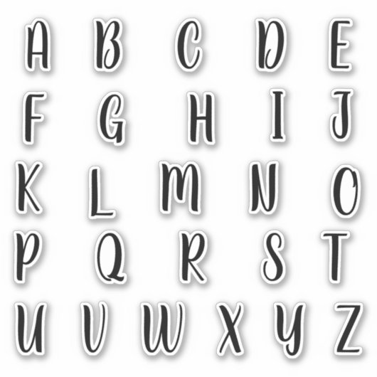 Alfabet Monogram Letters Initiaal Sticker (Voorkant)
