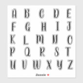 Alfabet Monogram Letters Initiaal Sticker (Vel)