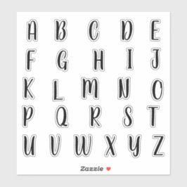 Alfabet Monogram Letters Initiaal Sticker
