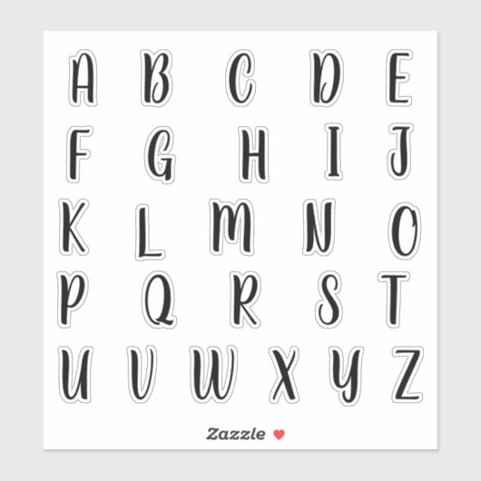 Alfabet Monogram Letters Initiaal Sticker (Vel)