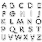 Alfabet Monogram Letters Initiaal Sticker (Voorkant)