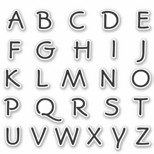 Alfabet Monogram Letters Initiaal Sticker (Voorkant)