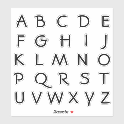 Alfabet Monogram Letters Initiaal Sticker (Vel)