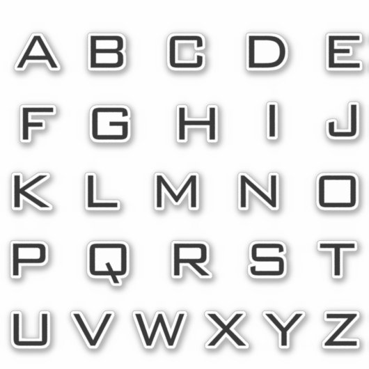 Alfabet Monogram Letters Initiaal Sticker (Voorkant)