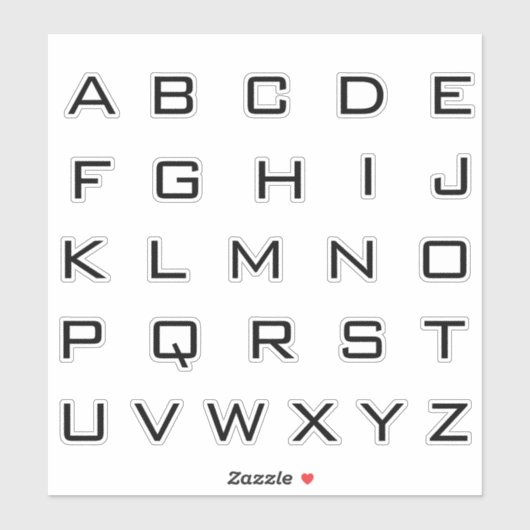 Alfabet Monogram Letters Initiaal Sticker (Vel)