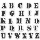 Alfabet Monogram Letters Initiaal Sticker (Voorkant)