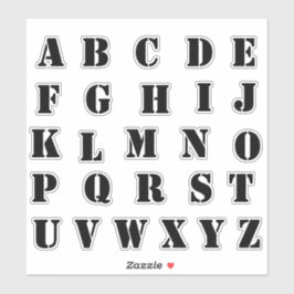 Alfabet Monogram Letters Initiaal Sticker