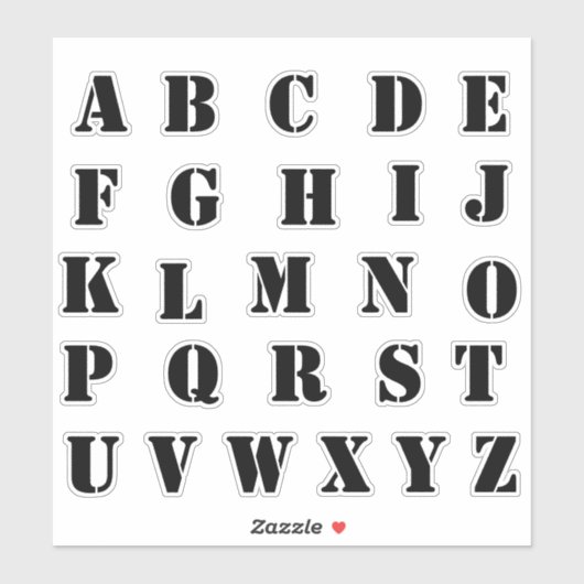 Alfabet Monogram Letters Initiaal Sticker (Vel)