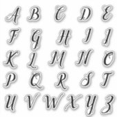 Alfabet Monogram Letters Initiaal Sticker (Voorkant)