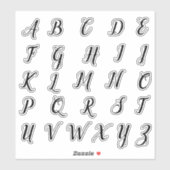 Alfabet Monogram Letters Initiaal Sticker (Vel)