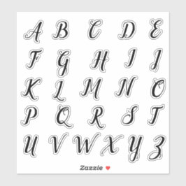 Alfabet Monogram Letters Initiaal Sticker