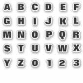 Alfabet Monogram Letters Initiaal Sticker (Voorkant)