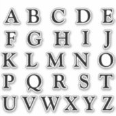 Alfabet Monogram Letters Initiaal Sticker (Voorkant)