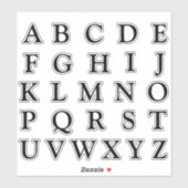 Alfabet Monogram Letters Initiaal Sticker (Vel)