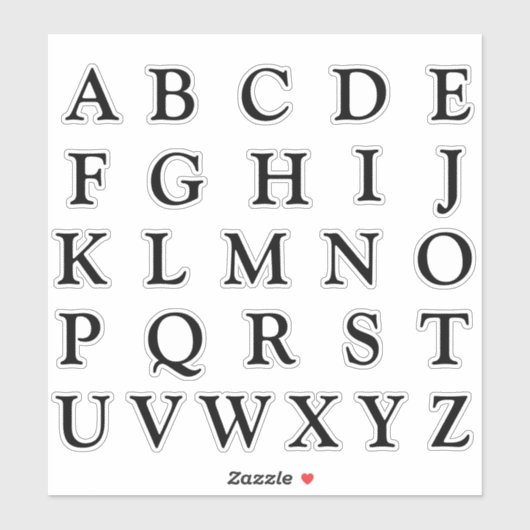 Alfabet Monogram Letters Initiaal Sticker (Vel)