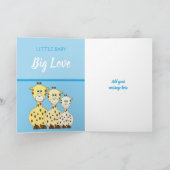 Alfabet naam nieuwe baby schattige giraffen blauw kaart (Binnen)