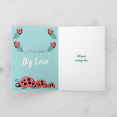 Alfabet naam nieuwe baby schattige lieveheersbeest kaart (Binnen)