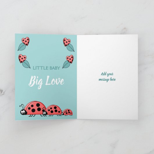 Alfabet naam nieuwe baby schattige lieveheersbeest kaart (Binnen)