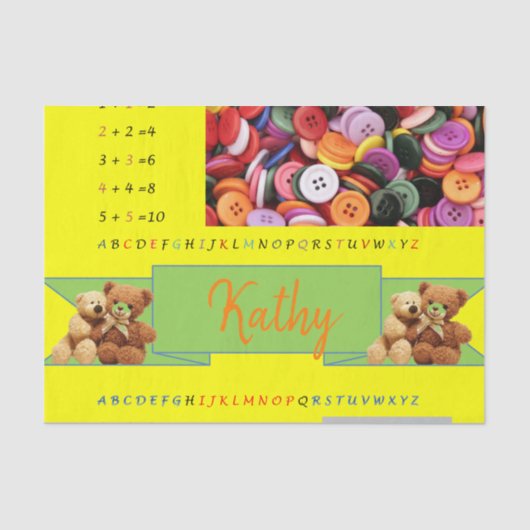 Alfabet-nummers voor weefselpapier tissuepapier (Voorkant)