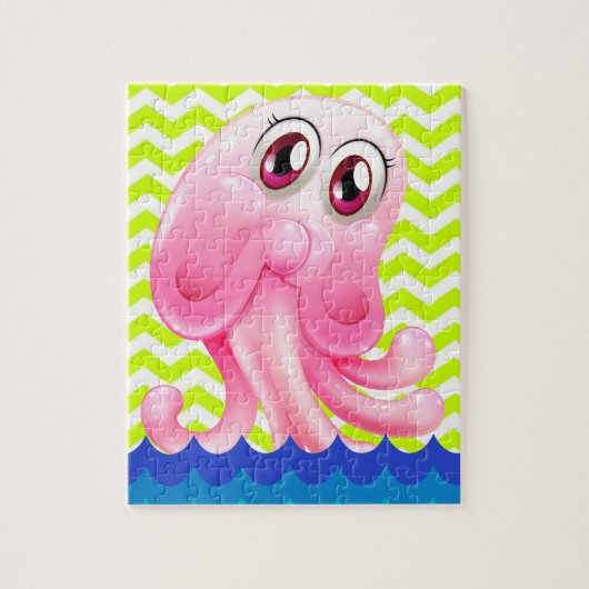 Alfabet O voor octopus puzzel met geschenkdoos Legpuzzel (Verticaal)