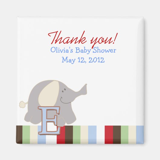 Alfabet Oerwoud soep (olifant ABC) Favor Magnet (Voorkant)