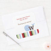 Alfabet Oerwoud soep (walvis) SQUARE Favor Sticker (Envelop)