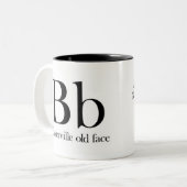 Alfabet of Typography Mok - Baskerville Old Face (Voorkant links)