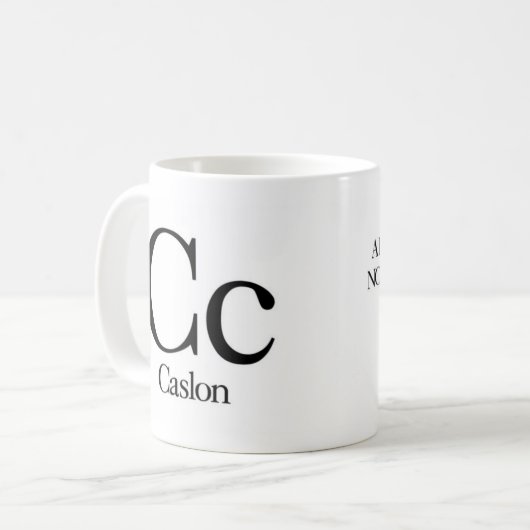 Alfabet of Typography Mok - Caslon (Voorkant links)