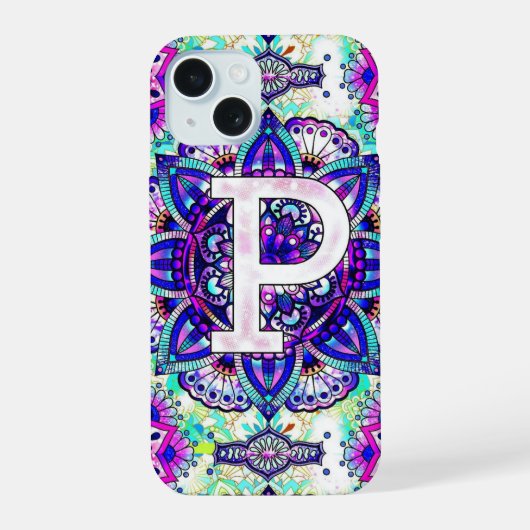 Alfabet P iPhone 15 Case (Achterkant)