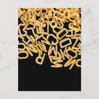 alfabet pasta achtergrond briefkaart