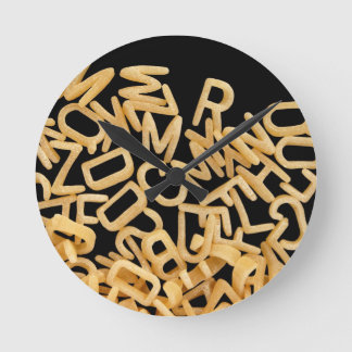 alfabet pasta achtergrond ronde klok