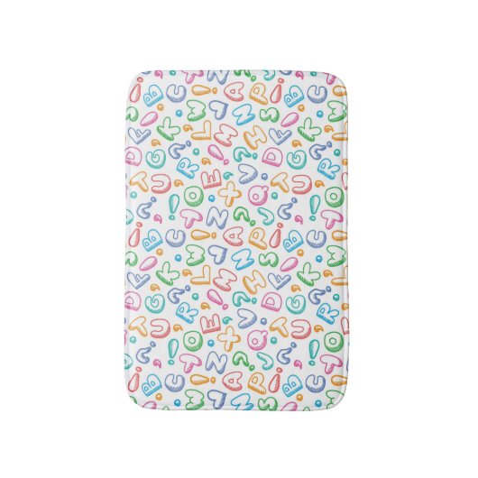 alfabet-patroon badmat (Voorkant Verticaal)