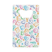 alfabet-patroon creditkaart flessenopener (Achterkant)