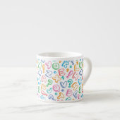 alfabet-patroon espresso kop (Voorkant rechts)