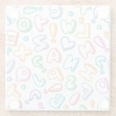 alfabet-patroon glazen onderzetter (Achterkant)