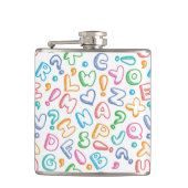 alfabet-patroon heupfles (Voorkant)