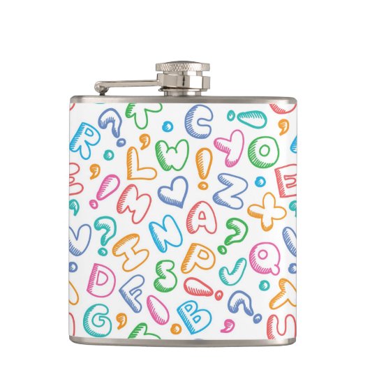 alfabet-patroon heupfles (Voorkant)