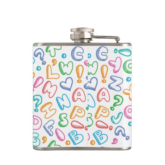 alfabet-patroon heupfles (Achterkant)