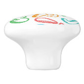 alfabet-patroon keramische knop (Zijkant)