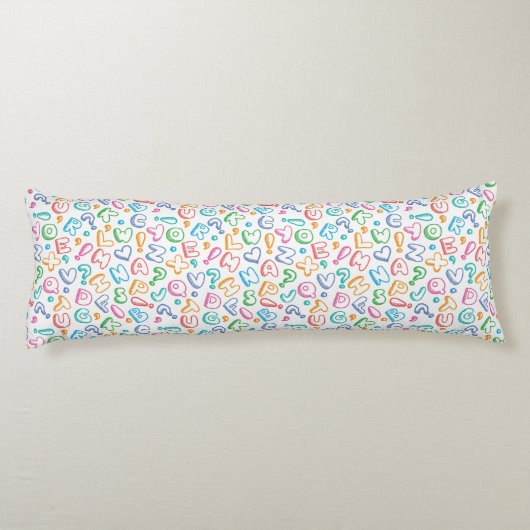 alfabet-patroon lichaamskussen (Achterkant)