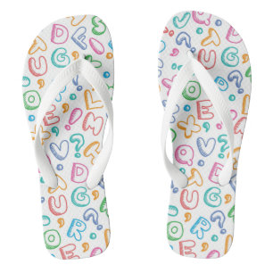 alfabet-patroon teenslippers