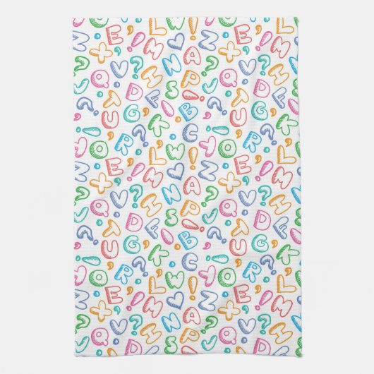 alfabet-patroon theedoek (Verticaal)