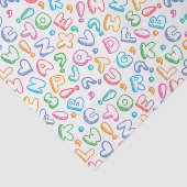 alfabet-patroon tissuepapier (Detail)