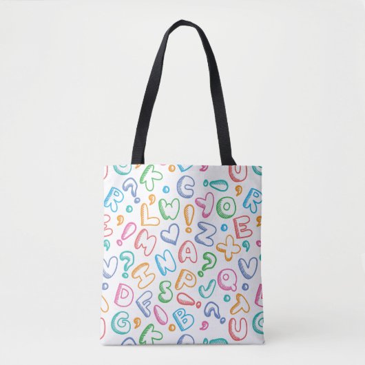 alfabet-patroon tote bag (Voorkant)