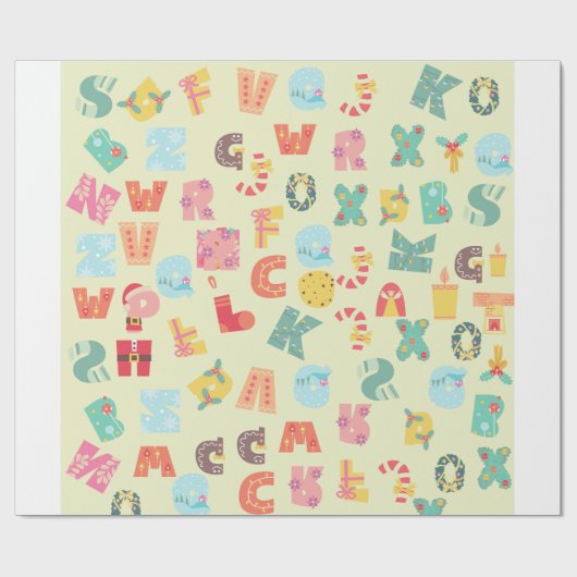 Alfabet patroon wrapping papier (Vlak)