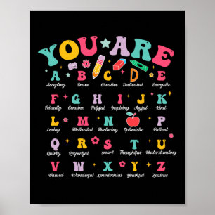 Alfabet Positieve Affirmaties Ck Naar School Leraa Poster