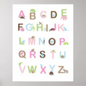 Alfabet poster in pinks en browsen (Voorkant)