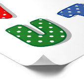 Alfabet Poster in Polka Dots, voeg Jouw tekst toe (Hoek)