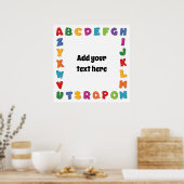 Alfabet Poster in Polka Dots, voeg Jouw tekst toe (Keuken)