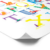 Alfabet Poster met dierlijke Silhouettes in kleur (Hoek)